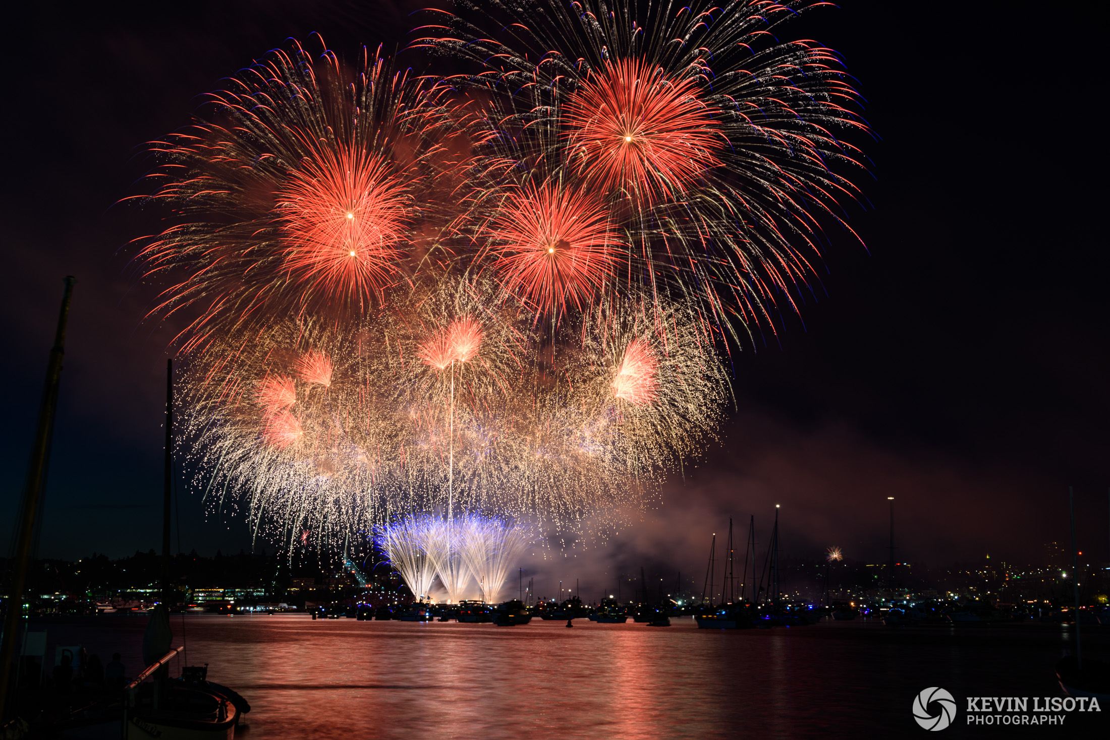 Seattle Fireworks from Lake Union Park 2017