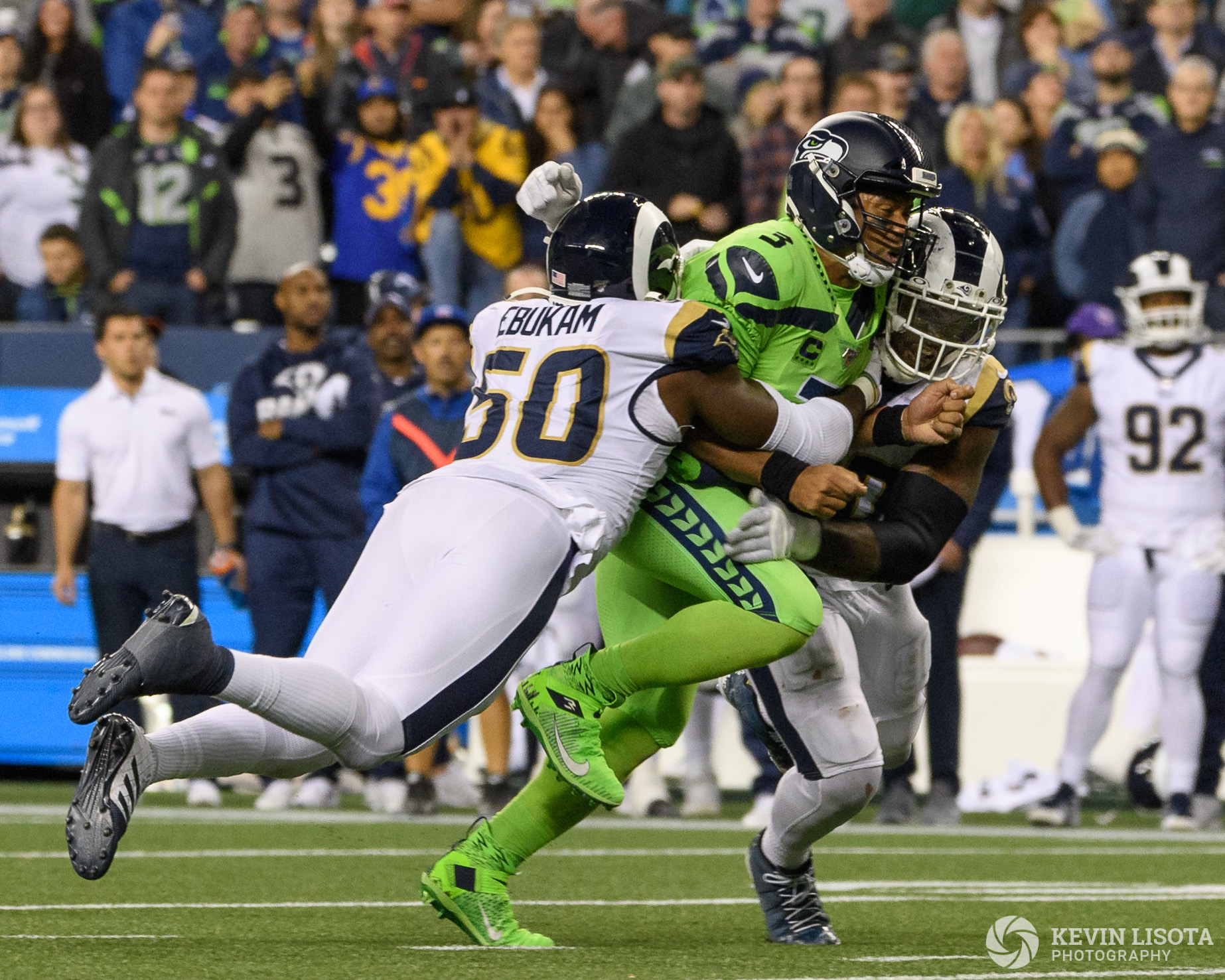 Russell Wilson - Seattle Seahawks vs Los Angeles Rams - Oct 4, 2019