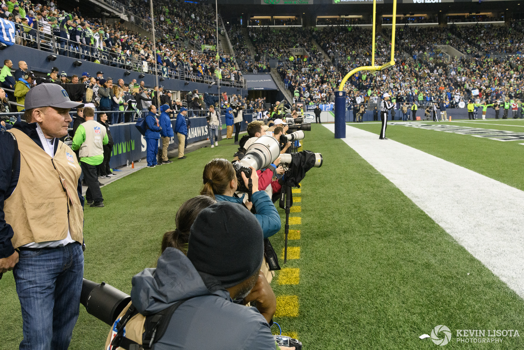 Photographing an NFL football game from the sidelines Kevin Lisota